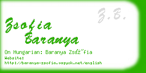 zsofia baranya business card